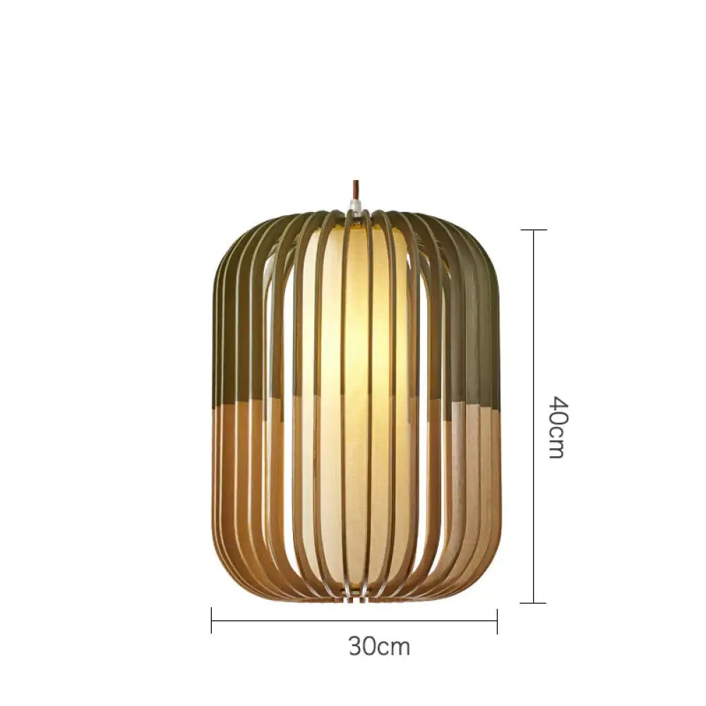 Simple Solid Wood Nordic Pendant 300*400Mm / No Light Source