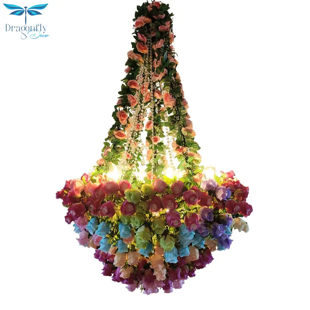 Simulation Fiowers And Plants Chandelier Theme Bar Hotel Decoration Pendant Light Restaurant Qing