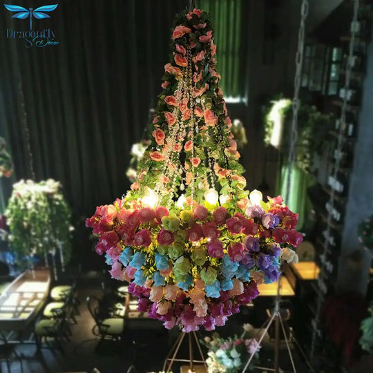 Simulation Fiowers And Plants Chandelier Theme Bar Hotel Decoration Pendant Light Restaurant Qing