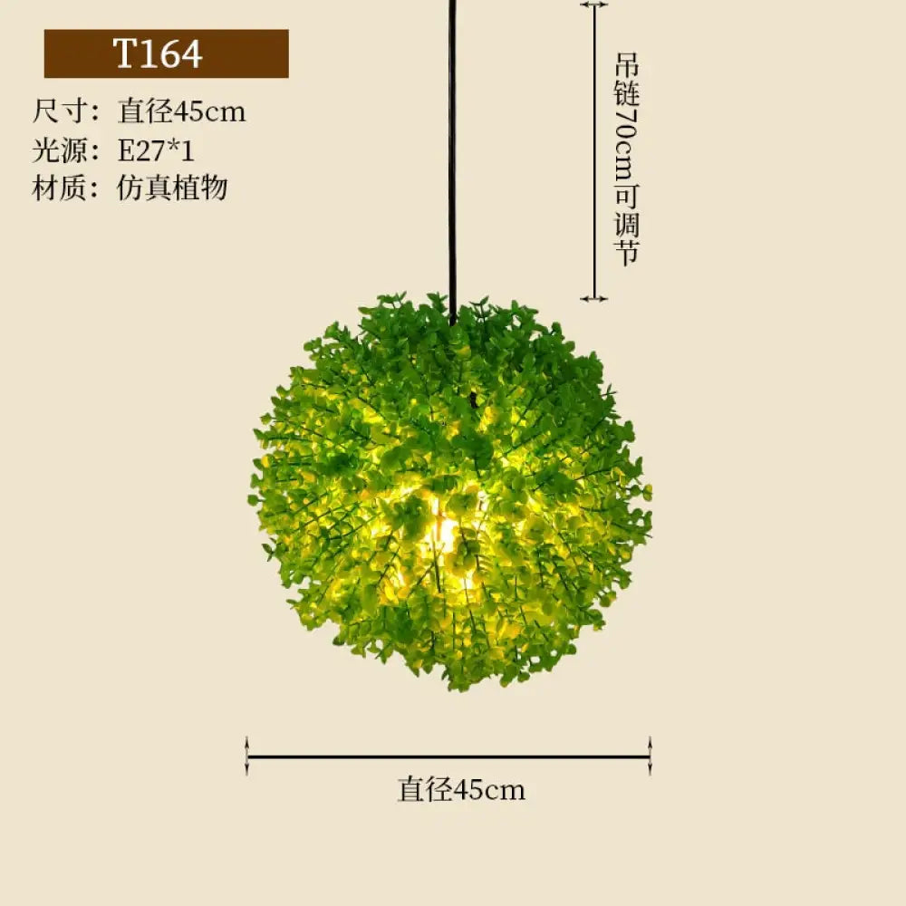 Simulation Green Plant Ball Chandelier Theme Pub Restaurant Net Red With The Same Decoration