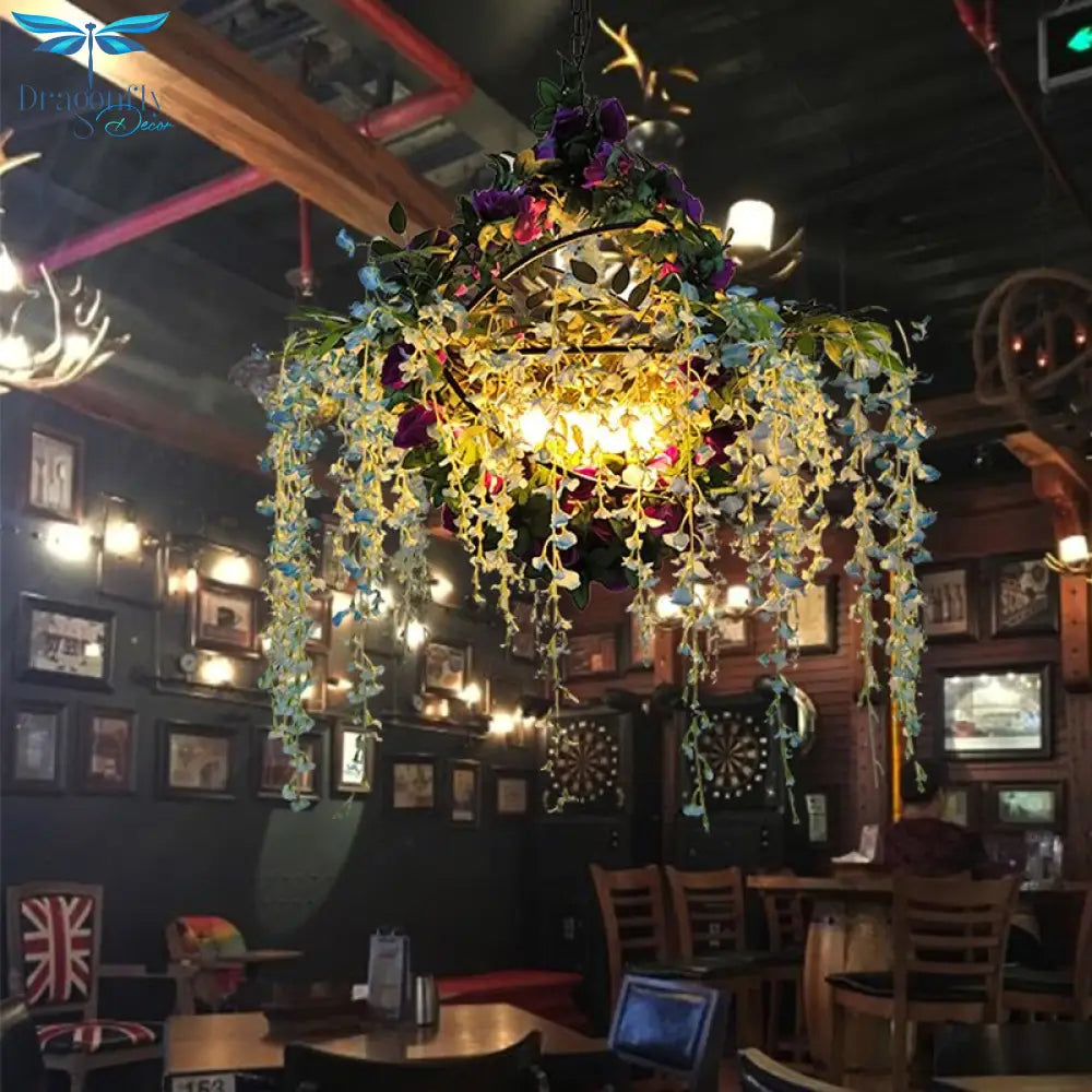 Simulation Of Green Plants And Flowers Pendant Light Theme Bar Restaurant Barbecue Hot Pot