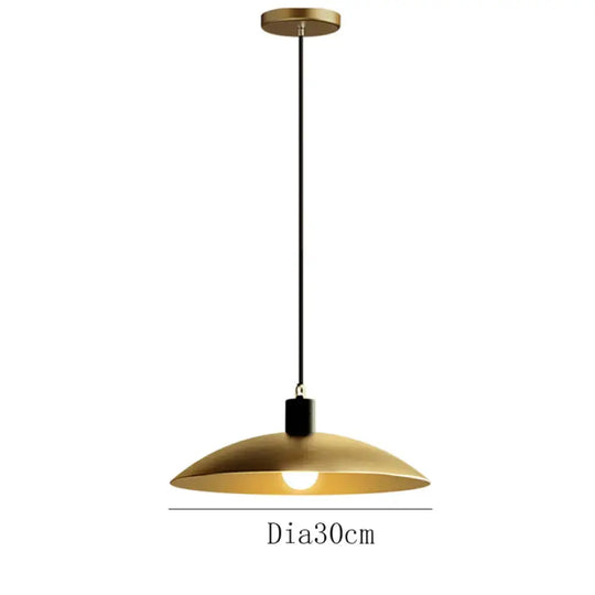 Single Dining Room Chandelier Simple Round Bedroom Copper Lamp / Dia30Cm Without Light Pendant