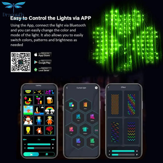 Smart Curtain Led Lights: App - Controlled Programmable Decor For Gazebos And Holidays Led String