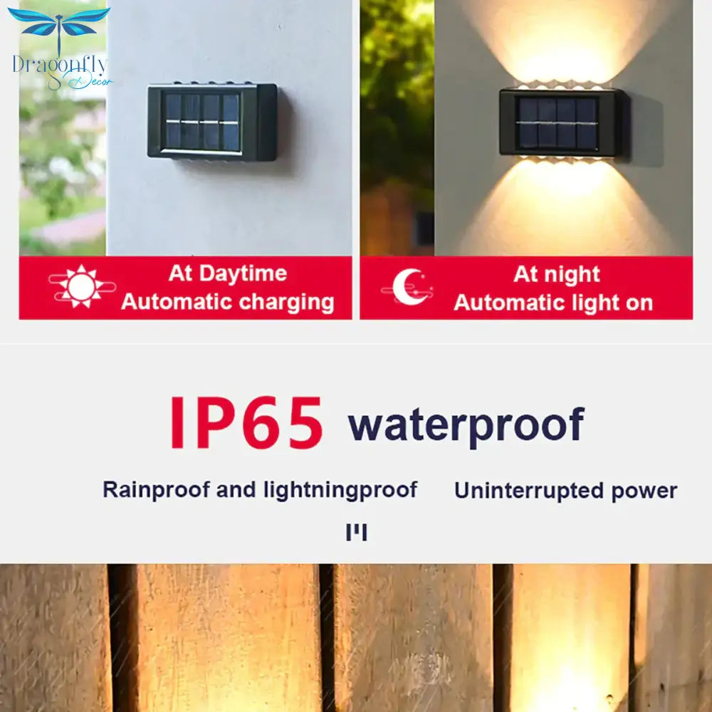 Solar Wall Lamp Outdoor Waterproof Up And Down Luminous Lighting Lamps