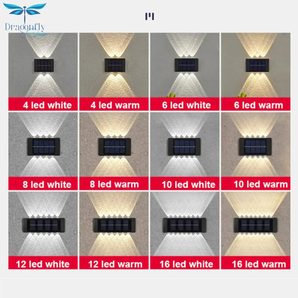 Solar Wall Lamp Outdoor Waterproof Up And Down Luminous Lighting Lamps