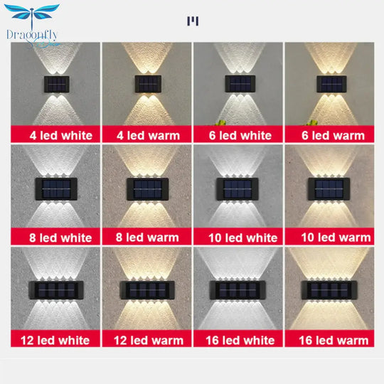 Solar Wall Lamp Outdoor Waterproof Up And Down Luminous Lighting Lamps