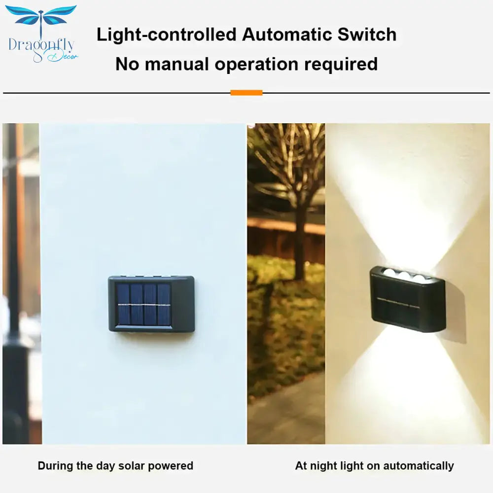 Solar Wall Lamp Outdoor Waterproof Up And Down Luminous Lighting Lamps