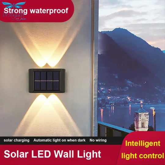 Solar Wall Lamp Outdoor Waterproof Up And Down Luminous Lighting Lamps