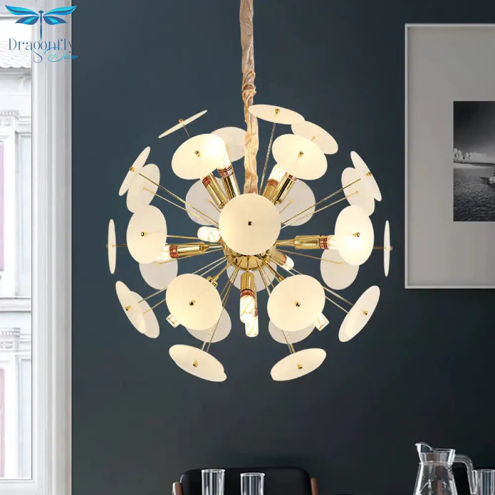 Sputnik Bedroom Ceiling Chandelier Metal 12 - Bulb Modernist Hanging Light In Grey/White/Blue