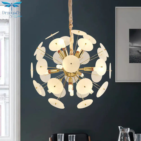 Sputnik Bedroom Ceiling Chandelier Metal 12 - Bulb Modernist Hanging Light In Grey/White/Blue