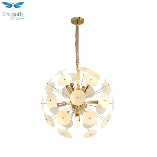 Sputnik Bedroom Ceiling Chandelier Metal 12 - Bulb Modernist Hanging Light In Grey/White/Blue