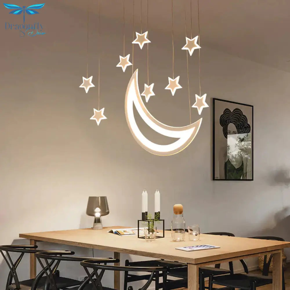 Star Moon Restaurant Chandelier Creative Personality Simple Modern Bedroom Hotel Dining Room Bar