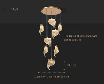 Stellaria - Creative Modern Stair Chandelier 8 Light / Changeable