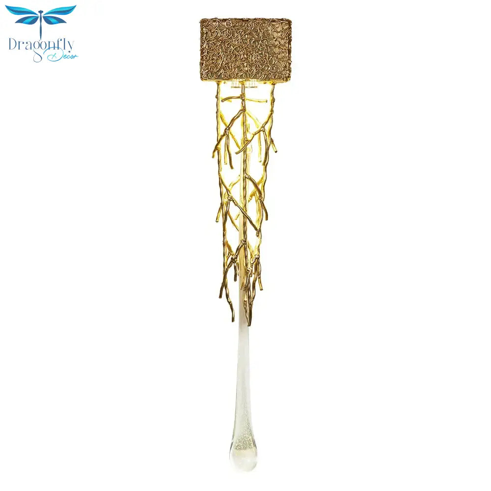 Tamara - Vintage Crystal Gold Water Drop Glass Wall Lamp