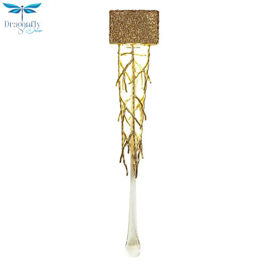 Tamara - Vintage Crystal Gold Water Drop Glass Wall Lamp