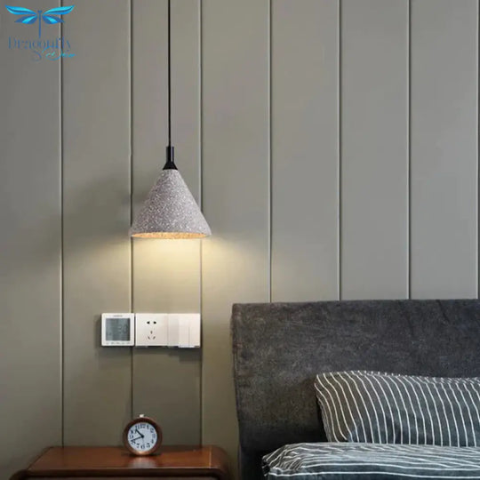 Terrazzo Bar Chandelier Cement Minimalist Restaurant Bedroom Bedside Speaker Single Small Pendant