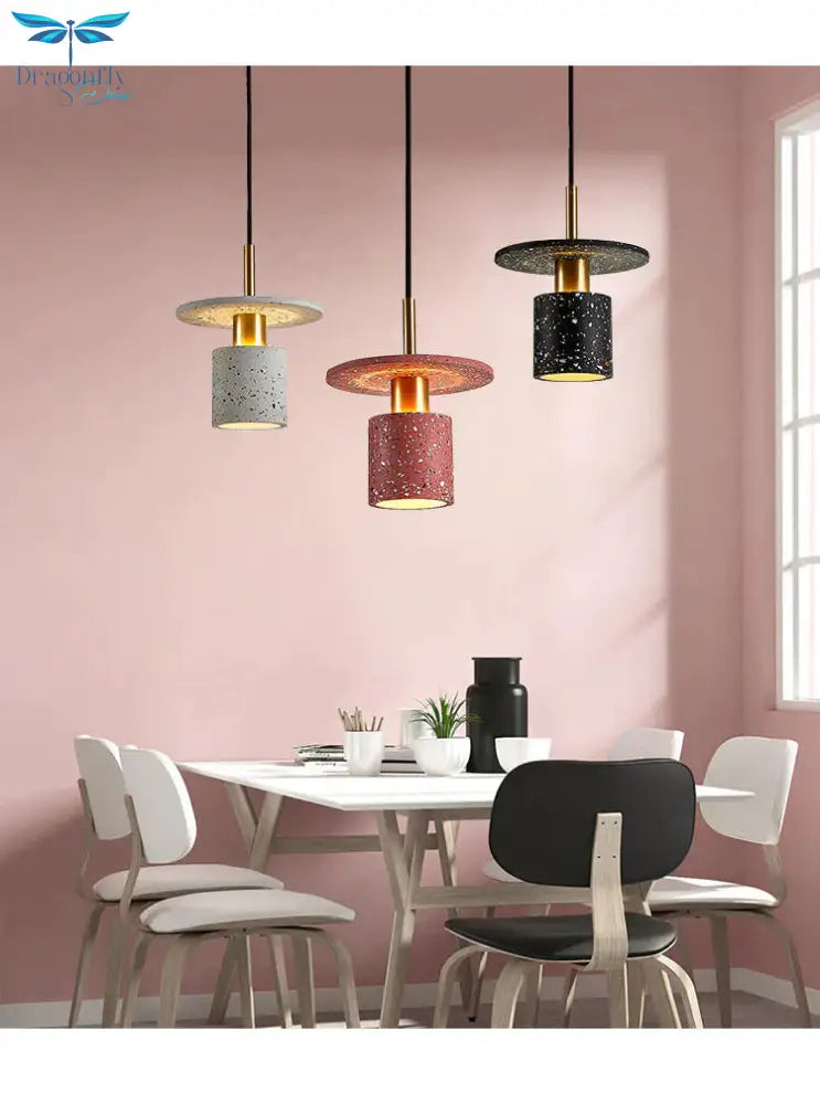 Terrazzo Lamp Indoor Simple Led Chandelier Coffee Shop Spherical Teahouse Office Cement Pendant