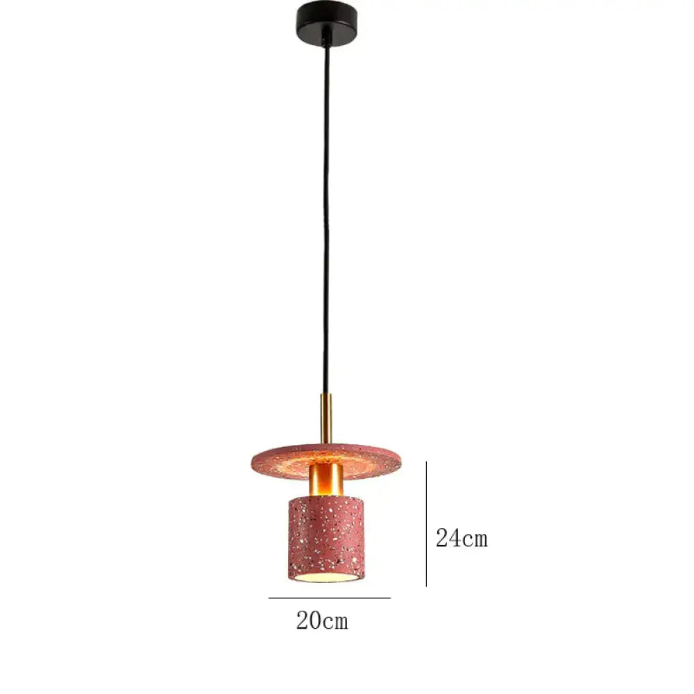 Terrazzo Lamp Indoor Simple Led Chandelier Coffee Shop Spherical Teahouse Office Cement Pink /