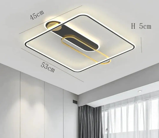 Thin Bedroom Restaurant Modern Simple Side - Emitting Led Ceiling Lamp Decoration Square / B