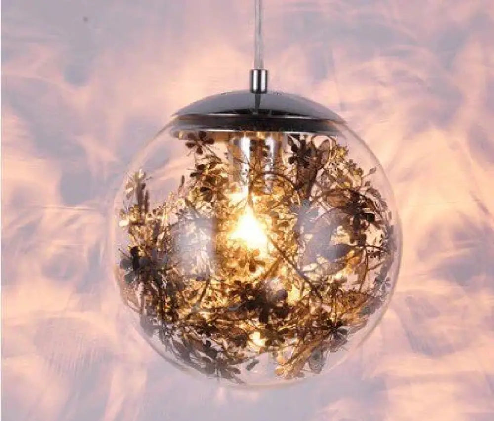 Transparent Glass Ball Chandelier Nordic Modern Minimalist Bedroom Romantic Personality Entrance