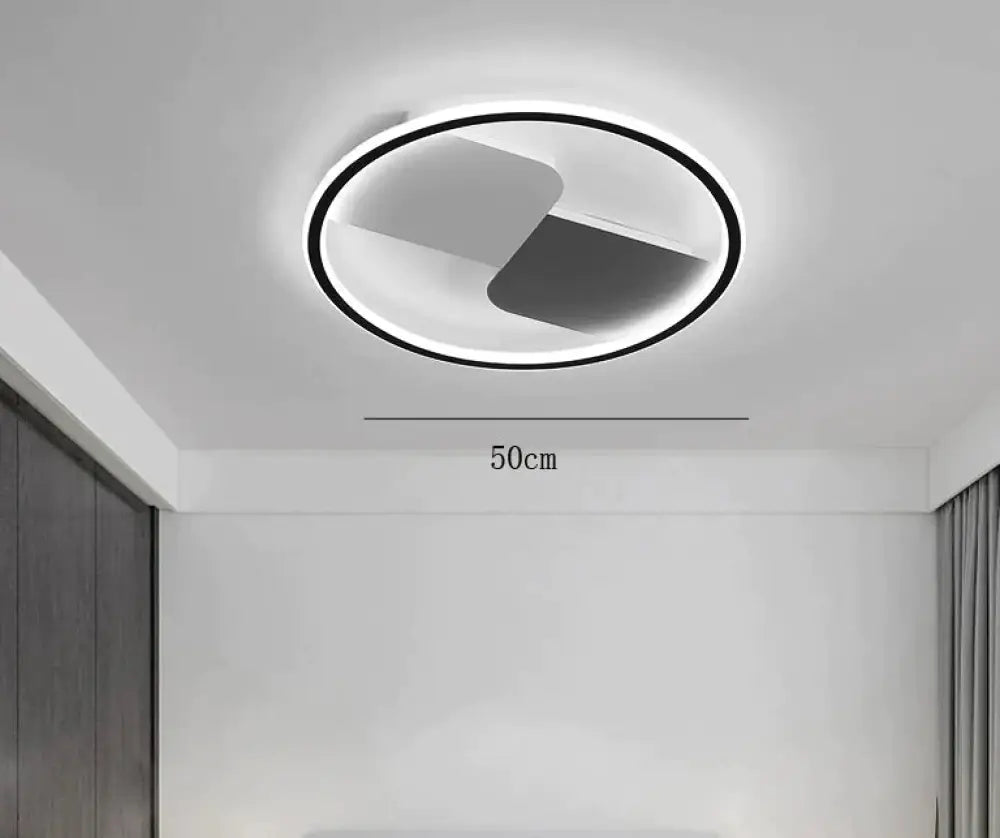 Ultra - Thin Square Ceiling Lamp For Living Room Master Bedroom Black / Circular Tri - Color Light