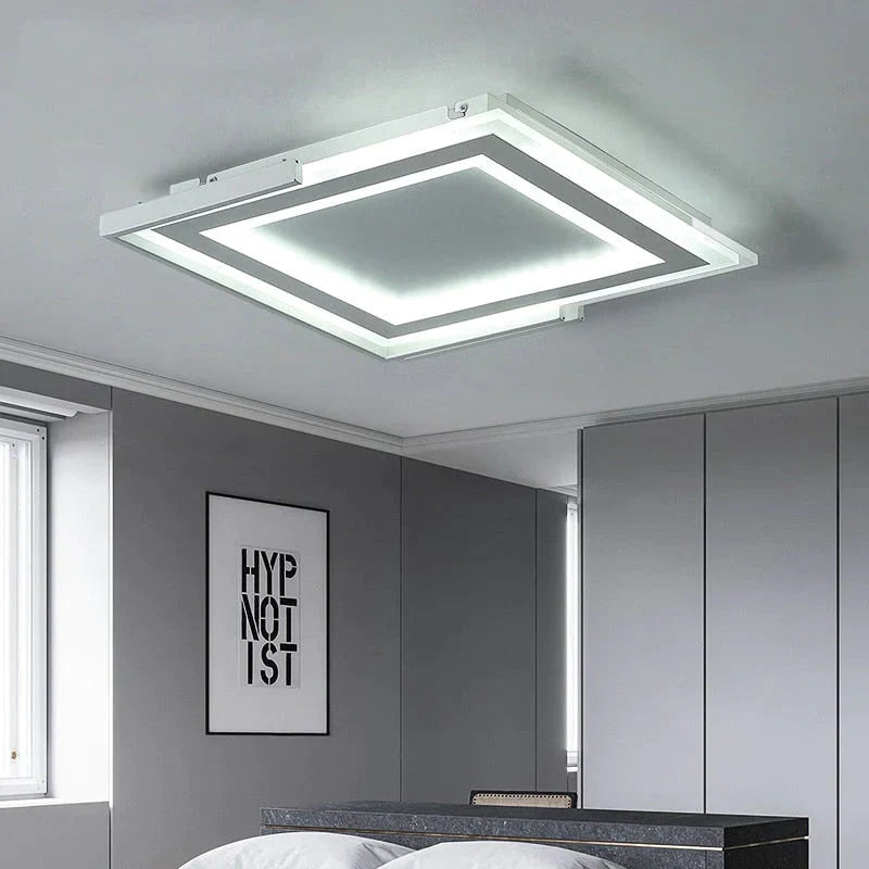 Ultra - Thin Surface Mounted Modern Led Ceiling Lights Square Acrylic Lamp