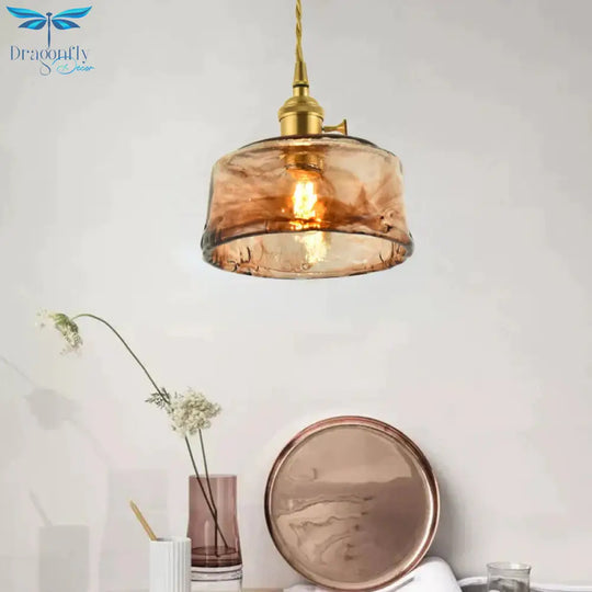 Vintage Brass Chandelier Glass Lamp Art Creative Personality Pendant