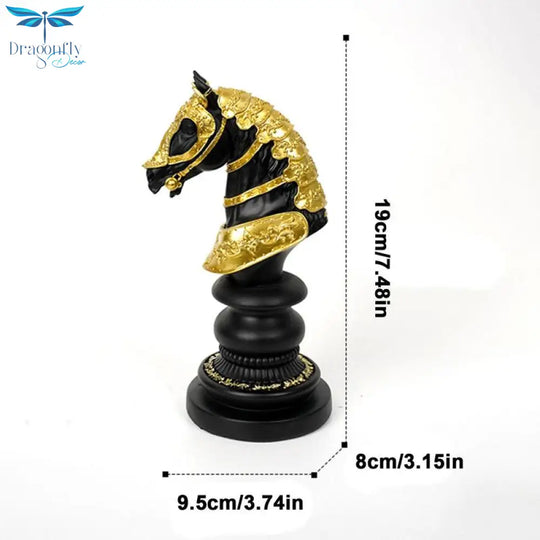 Vintage Chess Statue Decor: Resin Creative Sculpture For Home And Office Decoration