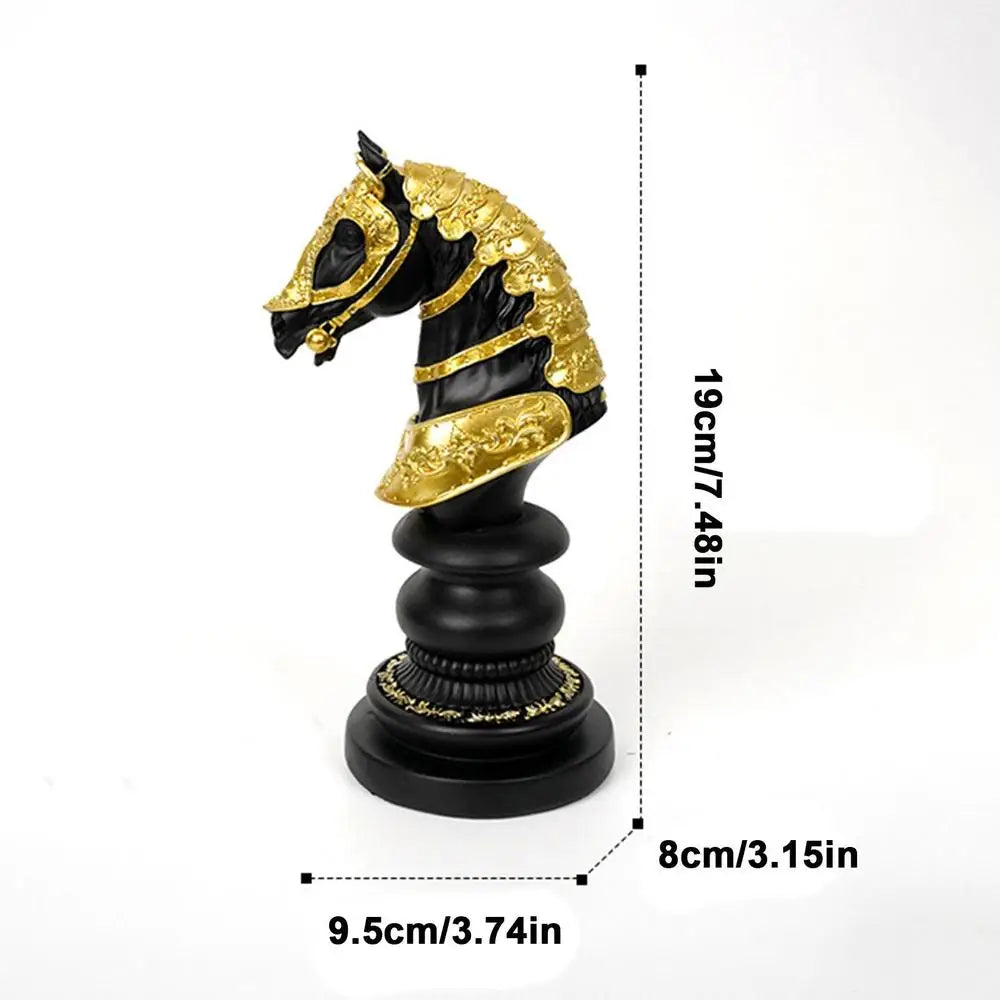 Vintage Chess Statue Decor: Resin Creative Sculpture For Home And Office Decoration War Horse /