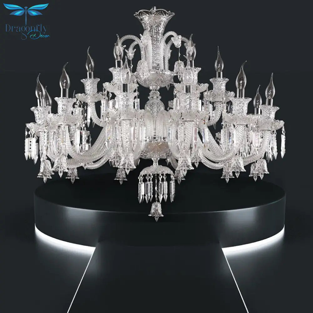 Vintage Crystal Chandelier - Luxurious Lighting Fixture For Living Dining And Bedroom
