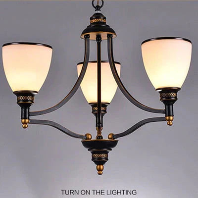 Vintage European Style Oil Rubbed Bronze 3/5/6/8 Light Glass Chandelier Shades 3 Up