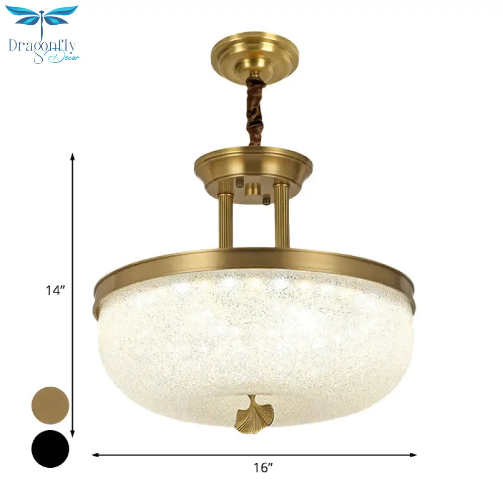 Vintage Frosted White Glass Dining Room Led Hanging Light Gold/Black