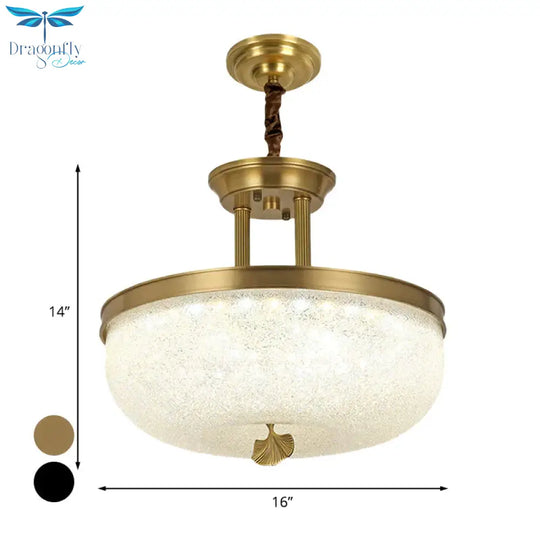 Vintage Frosted White Glass Dining Room Led Hanging Light Gold/Black