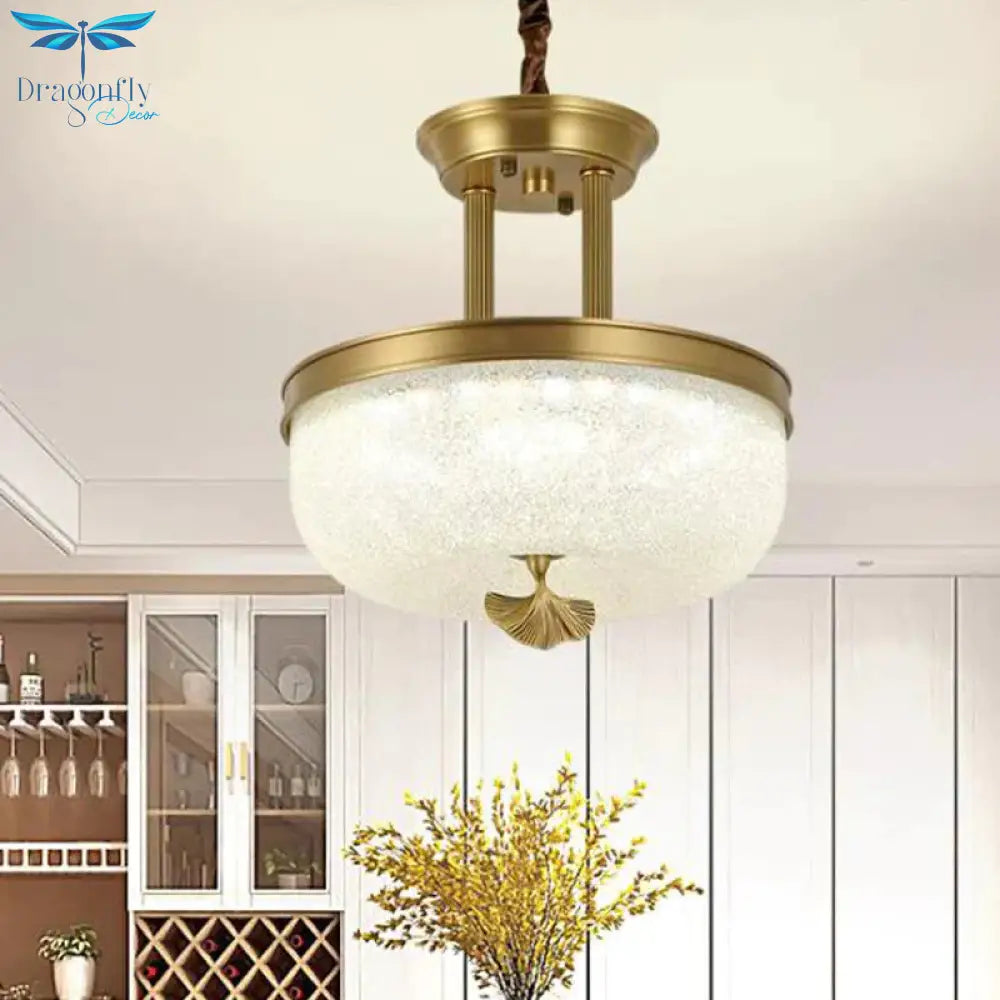 Vintage Frosted White Glass Dining Room Led Hanging Light Gold/Black