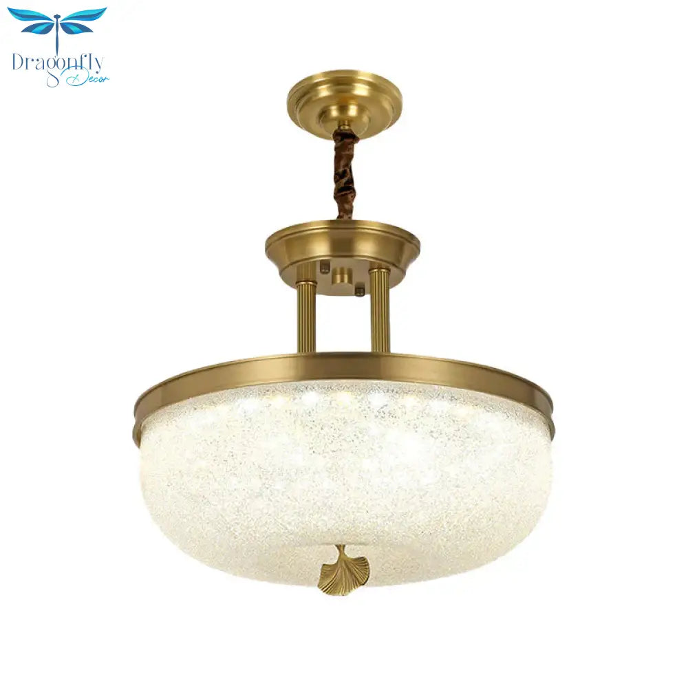 Vintage Frosted White Glass Dining Room Led Hanging Light Gold/Black