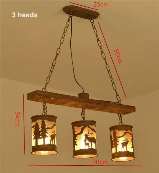 Vintage Industrial Style Creative Restaurant Pendant Lamps Cafe Bar Table Light Personalized Wood