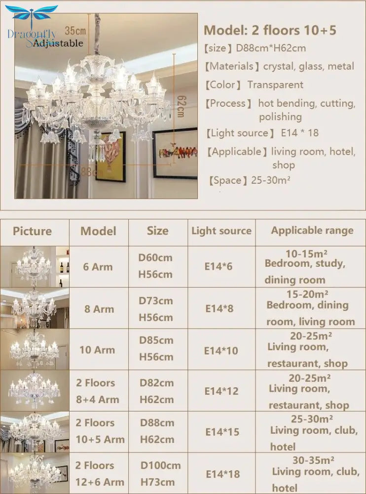 Vintage K9 Crystal Chandelier - Elegant Lighting For Living Room Bedroom And Kitchen