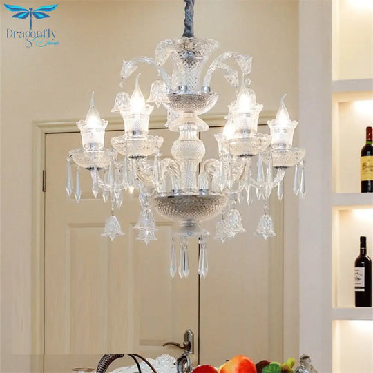 Vintage K9 Crystal Chandelier - Elegant Lighting For Living Room Bedroom And Kitchen
