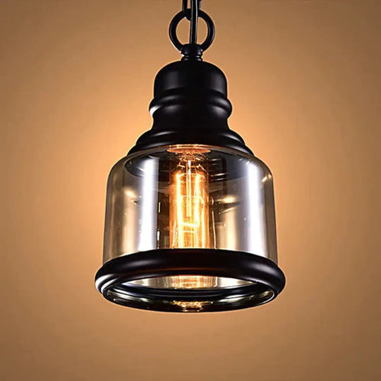 Vintage Loft Pendant Light Industrial Style Amber Glass Lamp Bar/Restaurant Retro Room Bar Bed 3 A