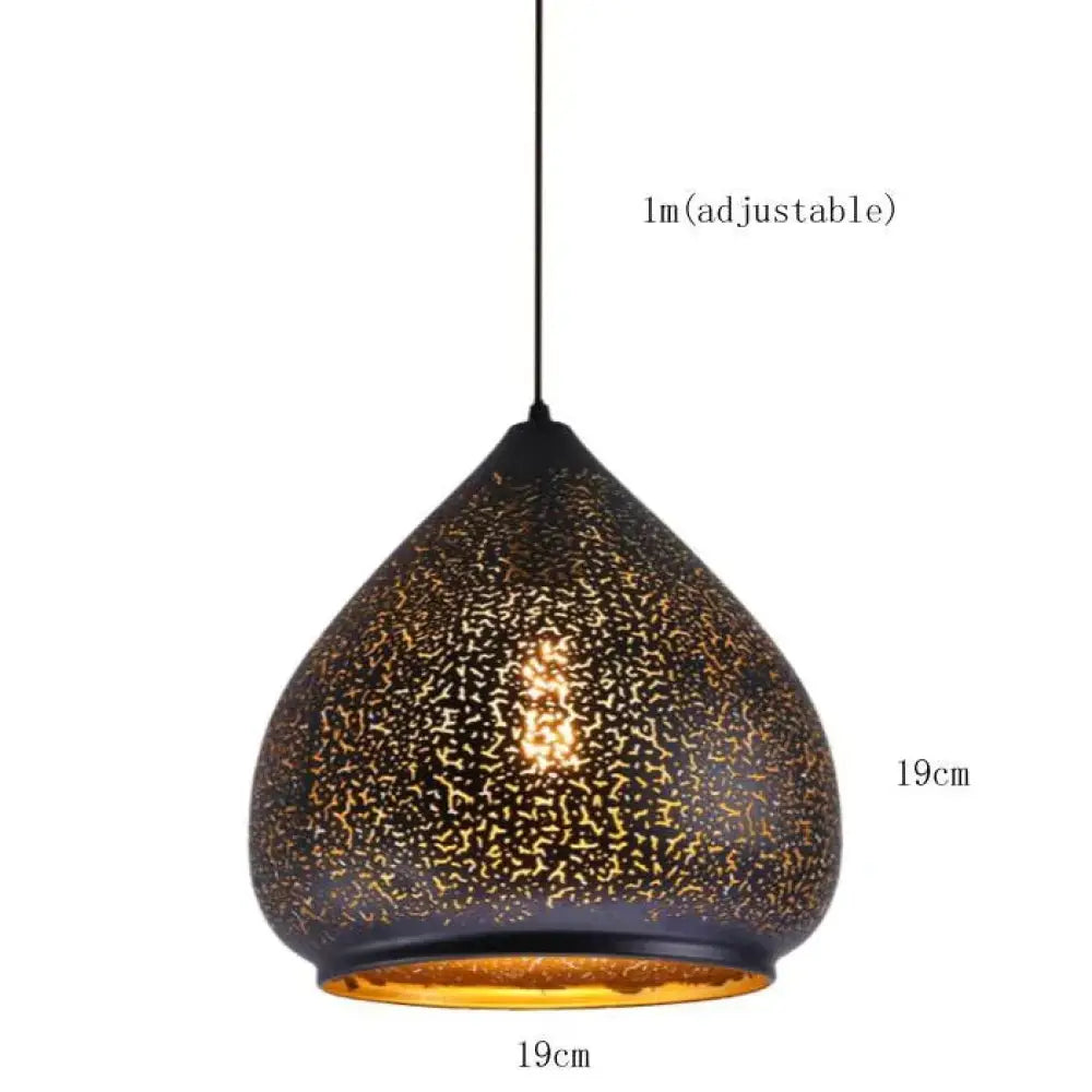 Vintage Pendant Light Nordic Porous Loft Iron Etching Lampshade A Model Without Bulb