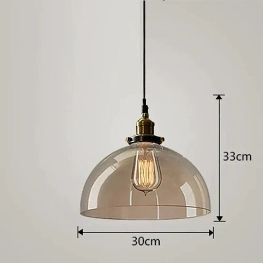 Vintage Pendant Lights Amber Glass E27 Edison Bulb Lamp D / Without Bulb