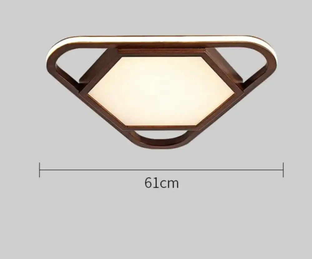 Walnut Bedroom Lamp Simple Creative Led Room Personality Ceiling 61Cm / Neutral Light