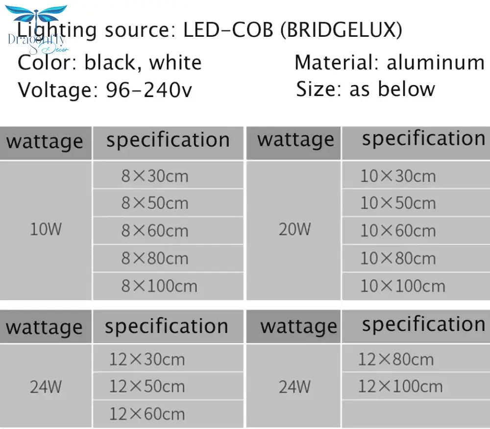 Waterproof Outdoor Led Wall Lamp Modern Ip67 Aluminum Light Black White Garden Porch Sconce 96V