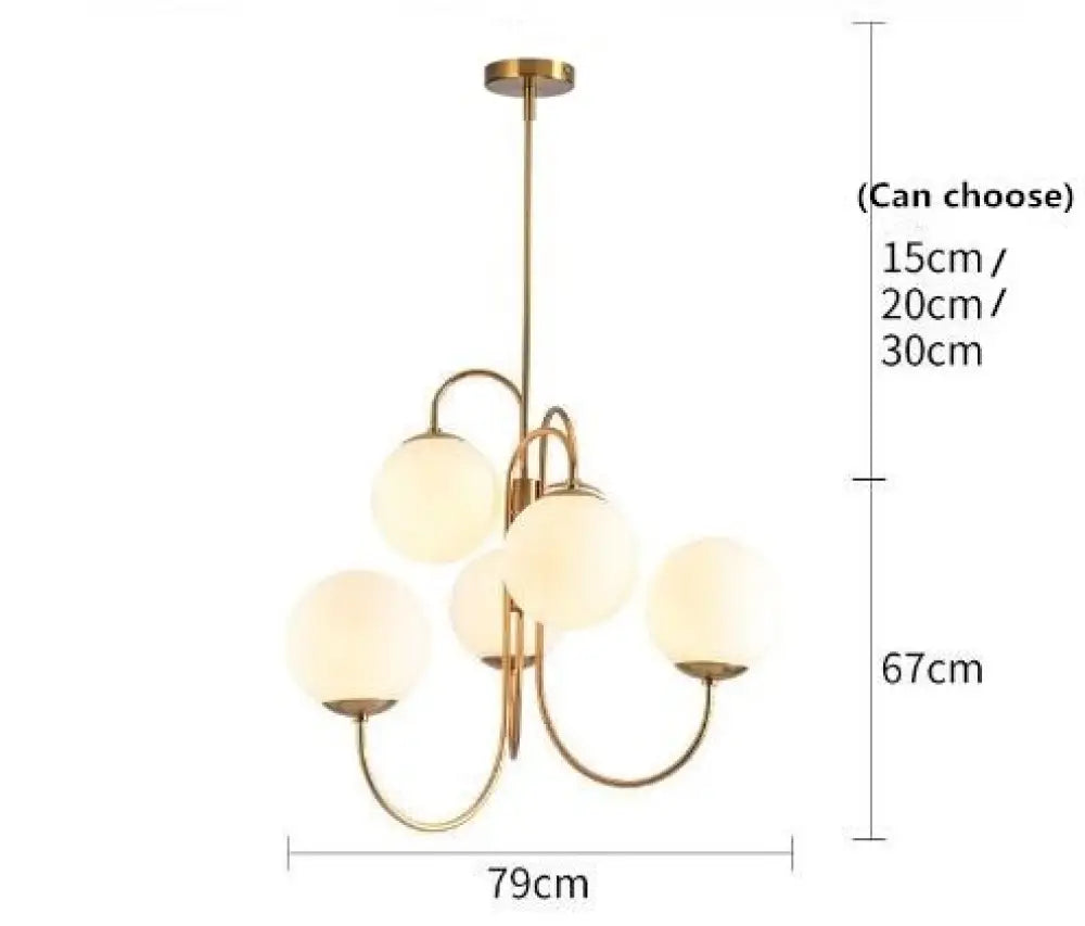 White Glass Ball Ceiling Chandelier For Dining Table Bar Restaurant Bedroom Hanging Lamp Fixtures