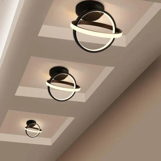 White/Black Color Ceiling Light Modern Led Corridor Lamp For Living Room Round Square Lighting Home