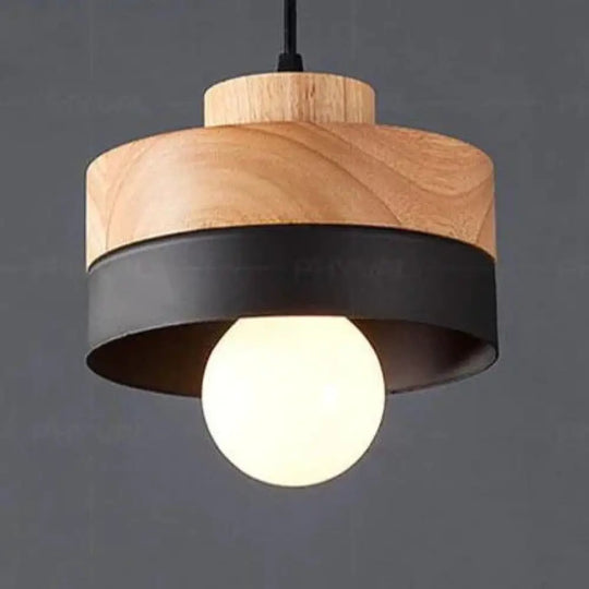 Wooden Nordic Pendant Lights For Home Lighting Modern Hanging Lamp Aluminum Lampshade Led Bulb