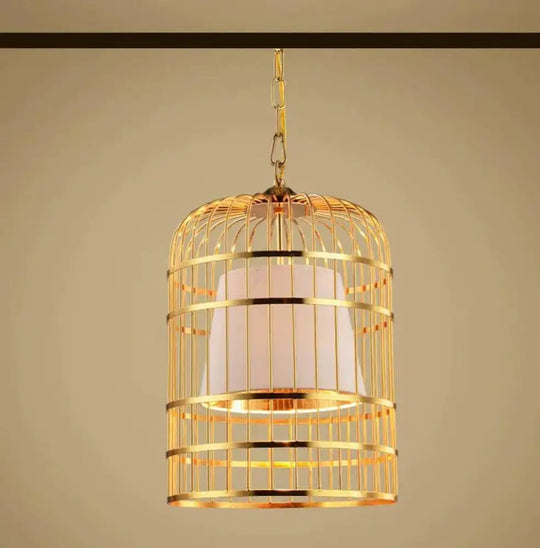 Wrought Iron Birdcage Chandelier Boutique Decoration Post - Modern Dining Hall Lamp White / No Bulb